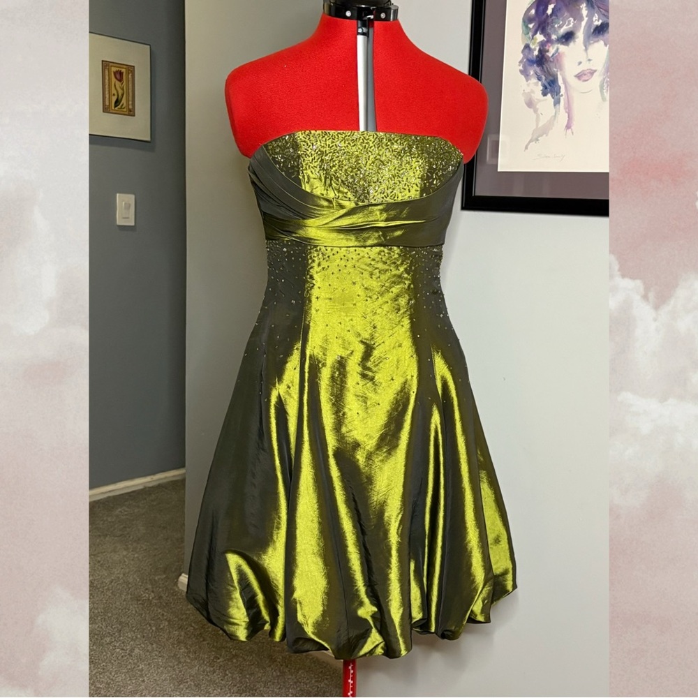 Cinderella Strapless Shimmering Green Dress